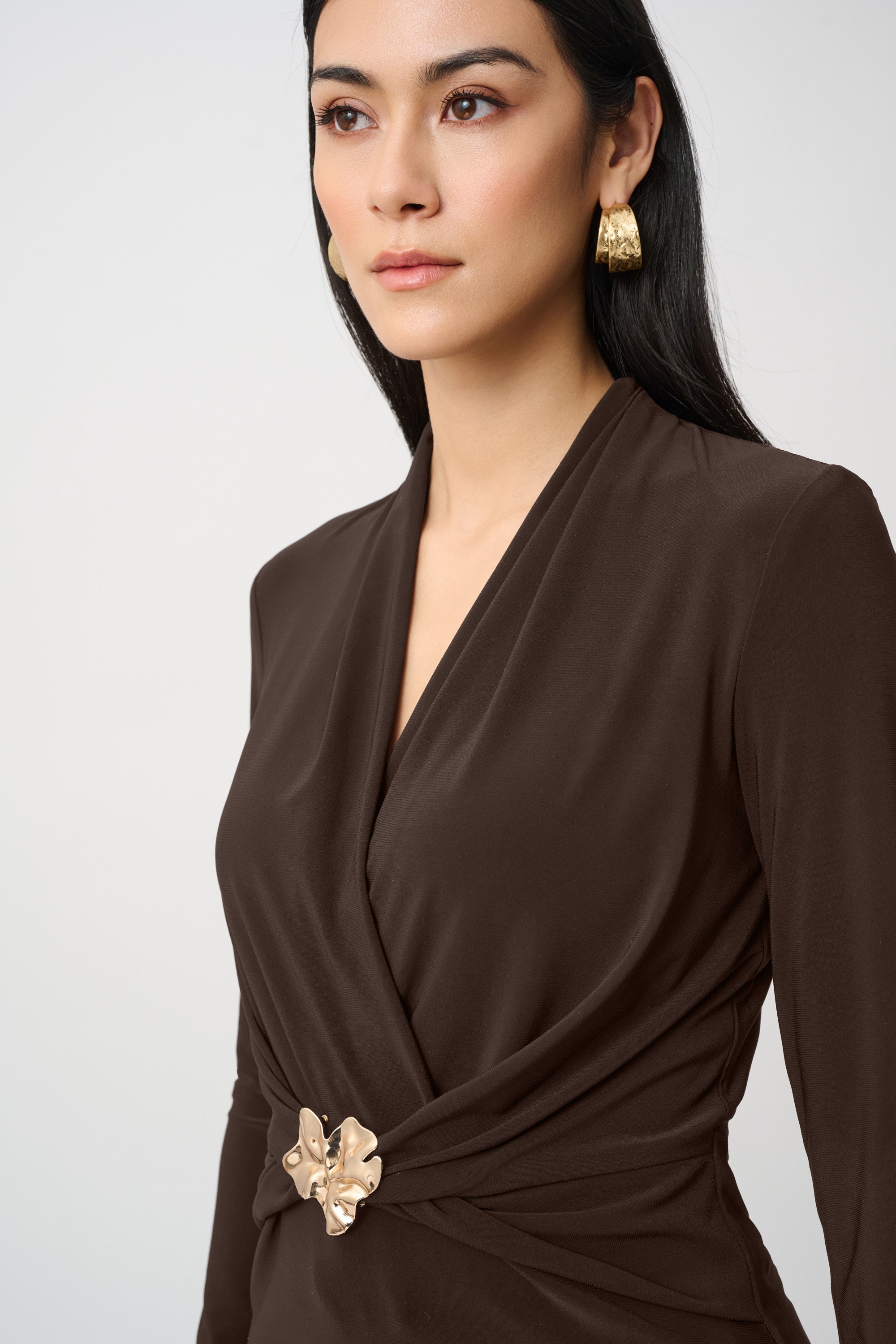 Silky Knit Twist Wrap Top