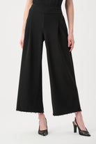 Silky Knit Pearl-Trim Culotte Pants
