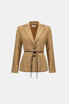 Scuba Suede Tie-Belt Blazer