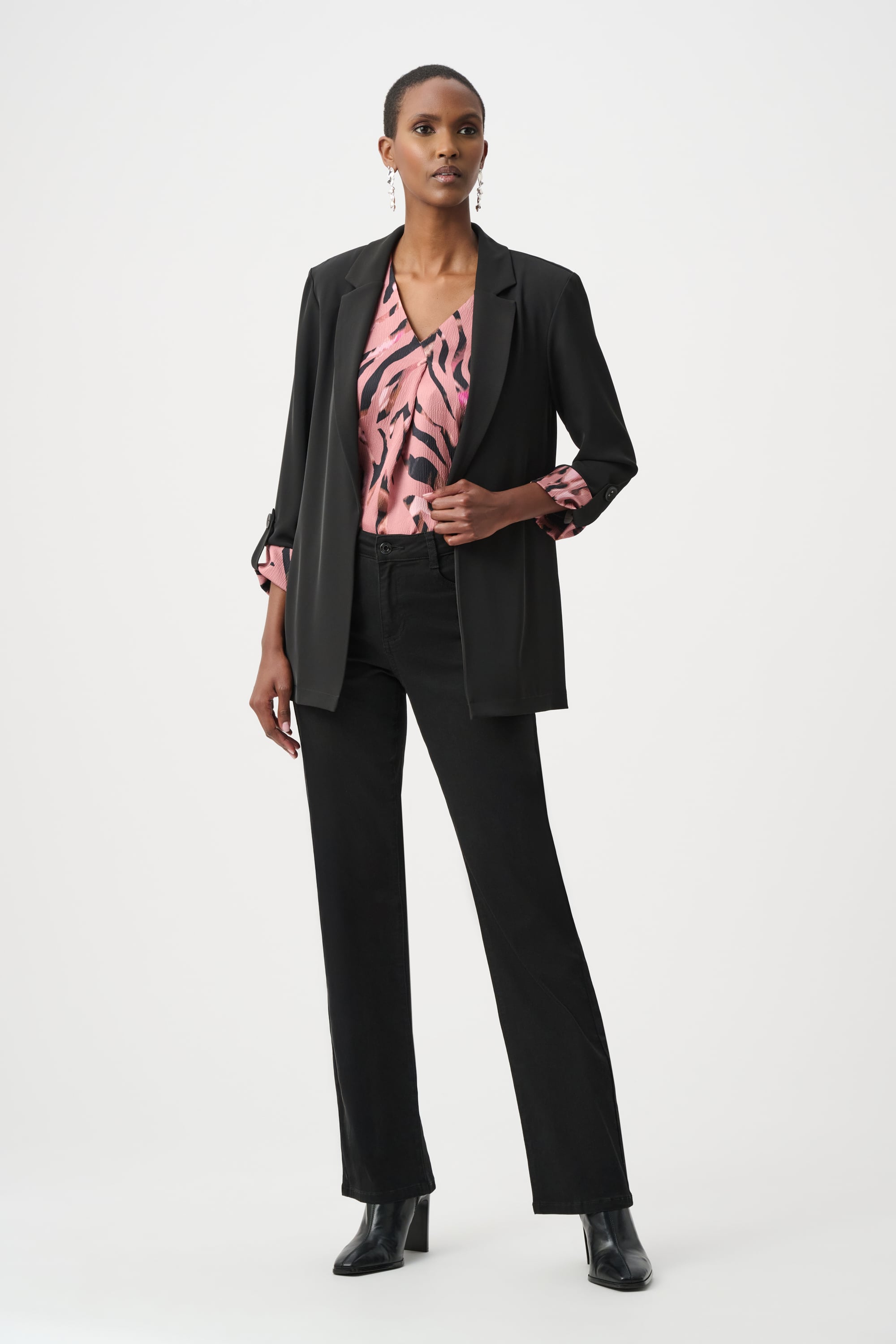 Woven Twill Printed Cuffs Blazer