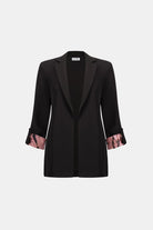 Woven Twill Printed Cuffs Blazer