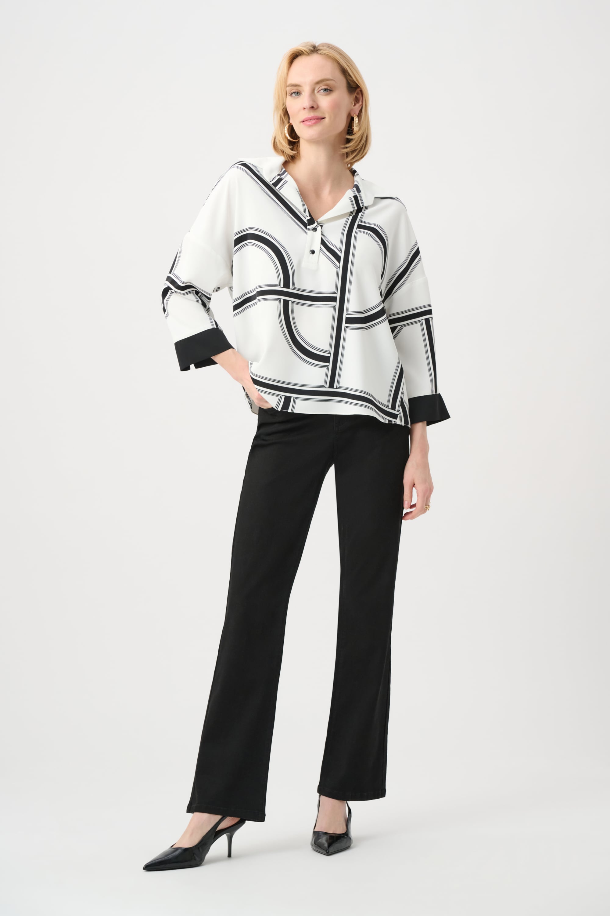 Recycled Woven Geometric Boxy Top