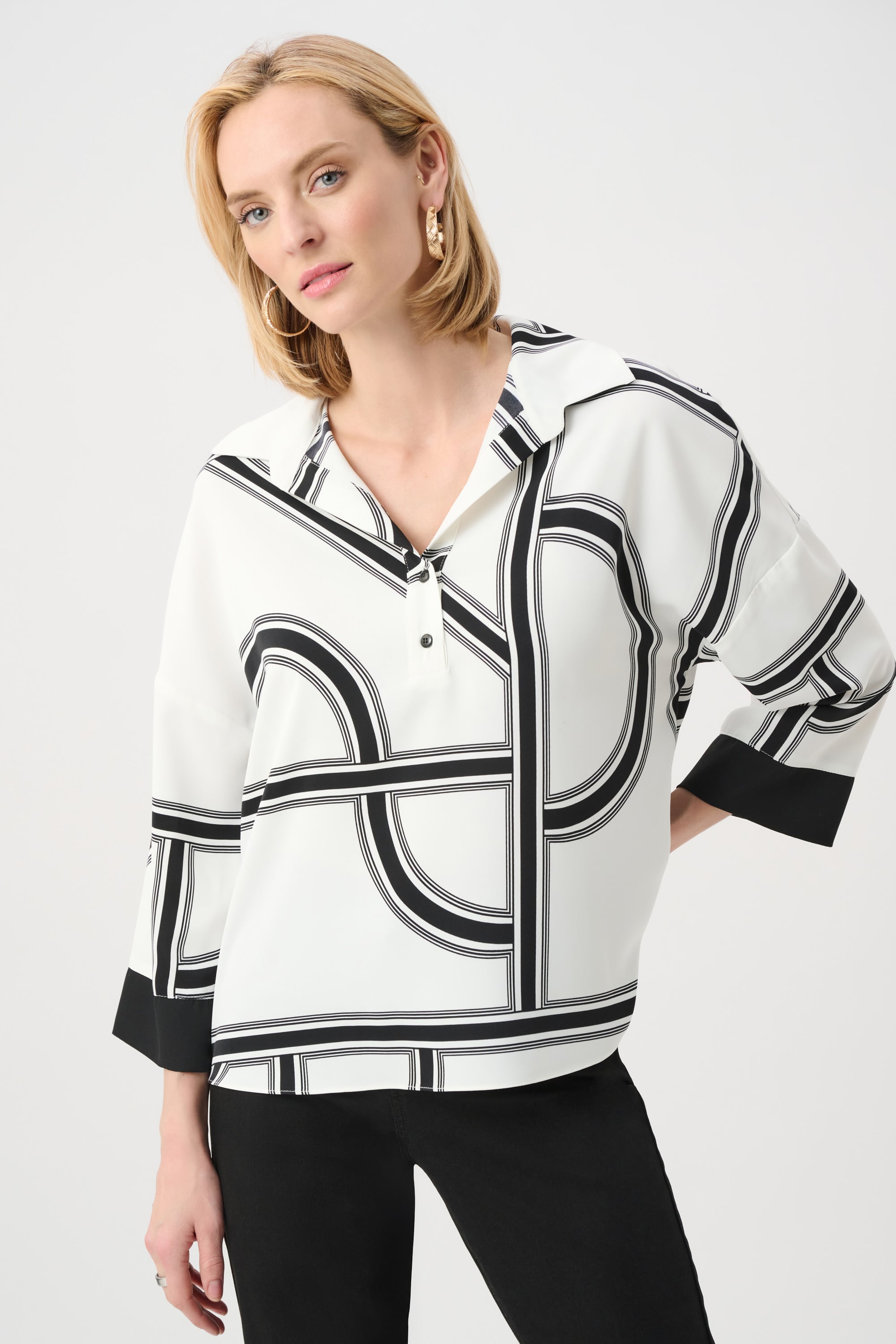Recycled Woven Geometric Boxy Top