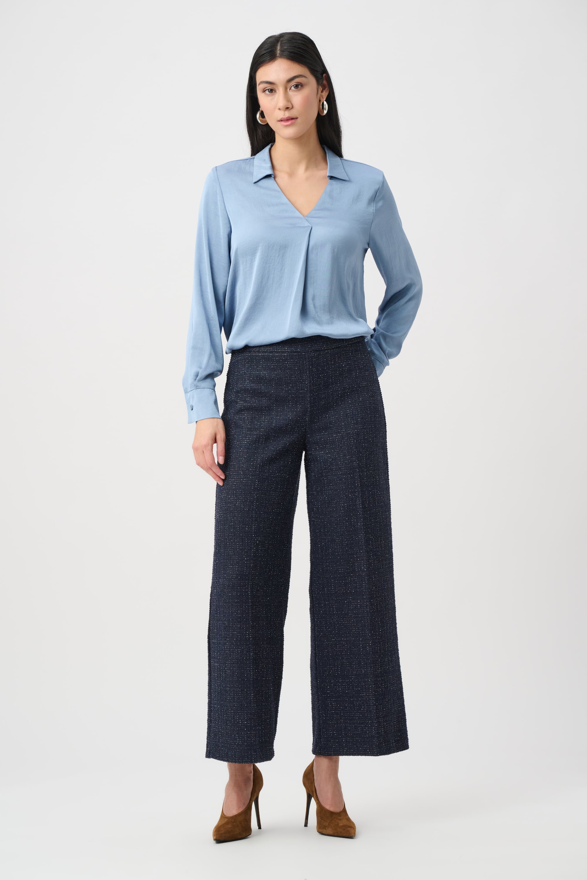Recycled Satin Shirt-Collar Tunic