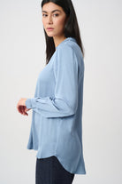 Recycled Satin Shirt-Collar Tunic