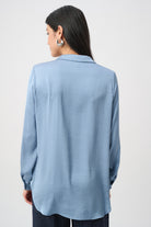 Recycled Satin Shirt-Collar Tunic