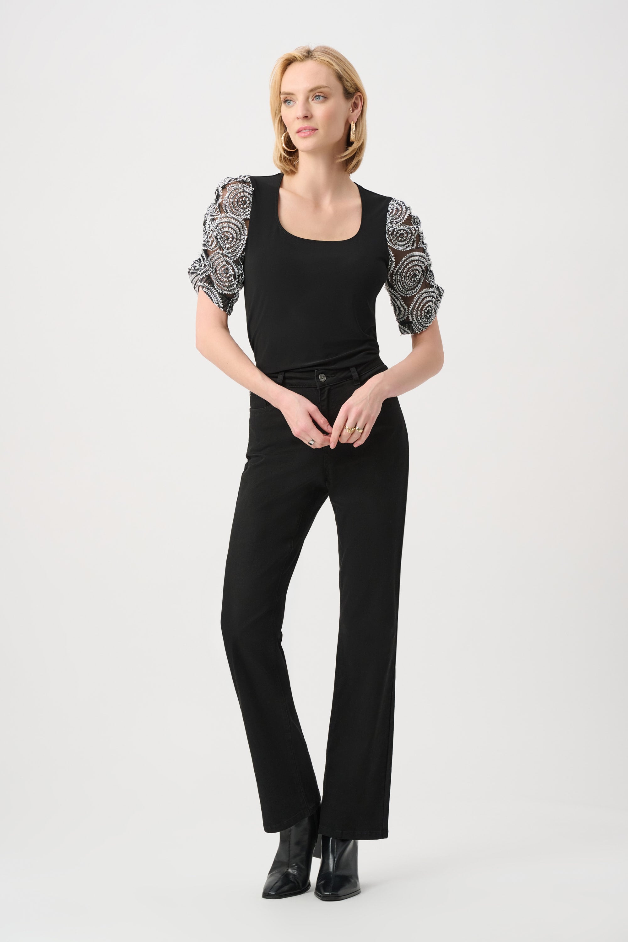 Silky Knit Novelty Sleeve Top