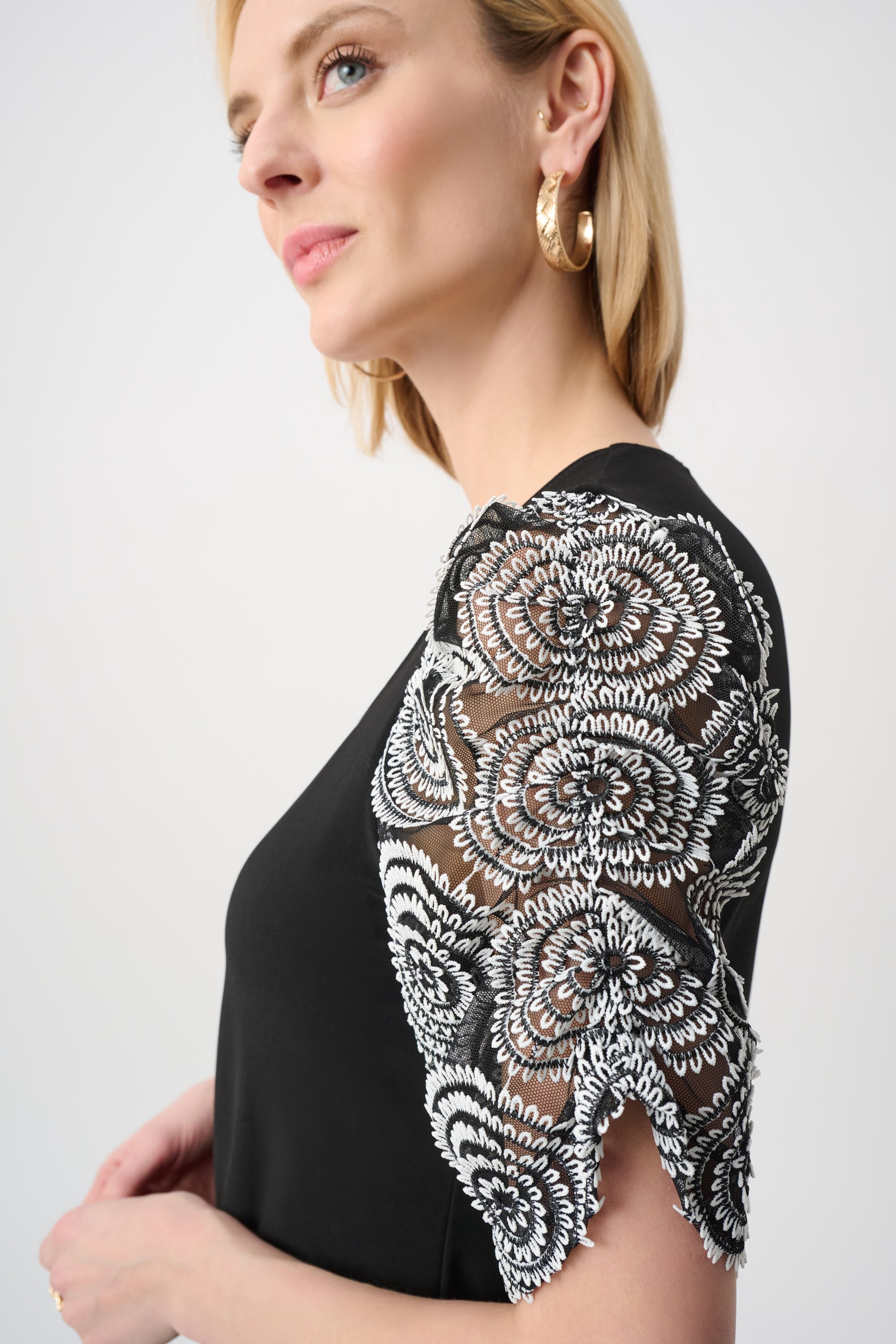 Silky Knit Novelty Sleeve Top