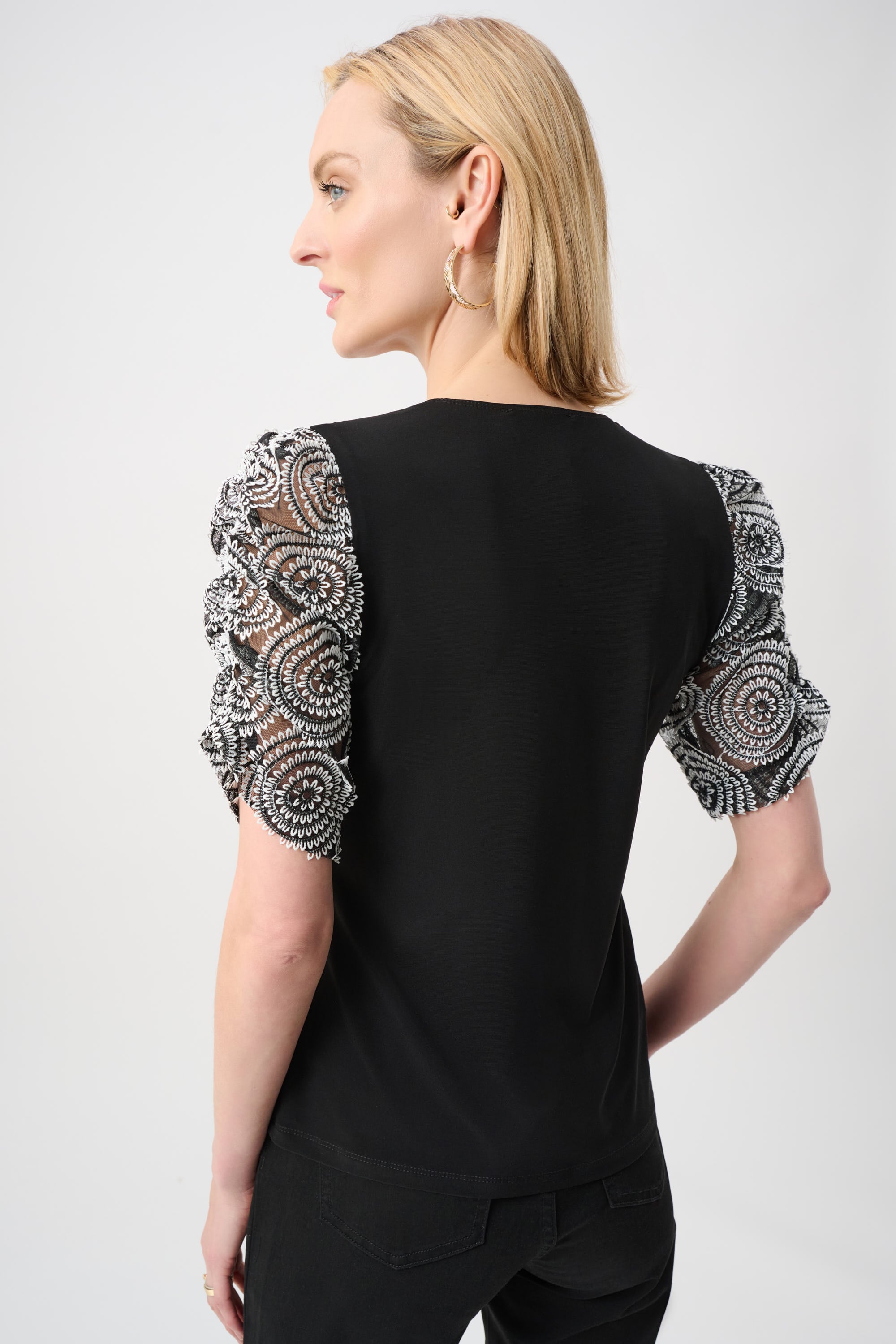 Silky Knit Novelty Sleeve Top