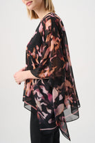 Recycled Chiffon Abstract Poncho Top