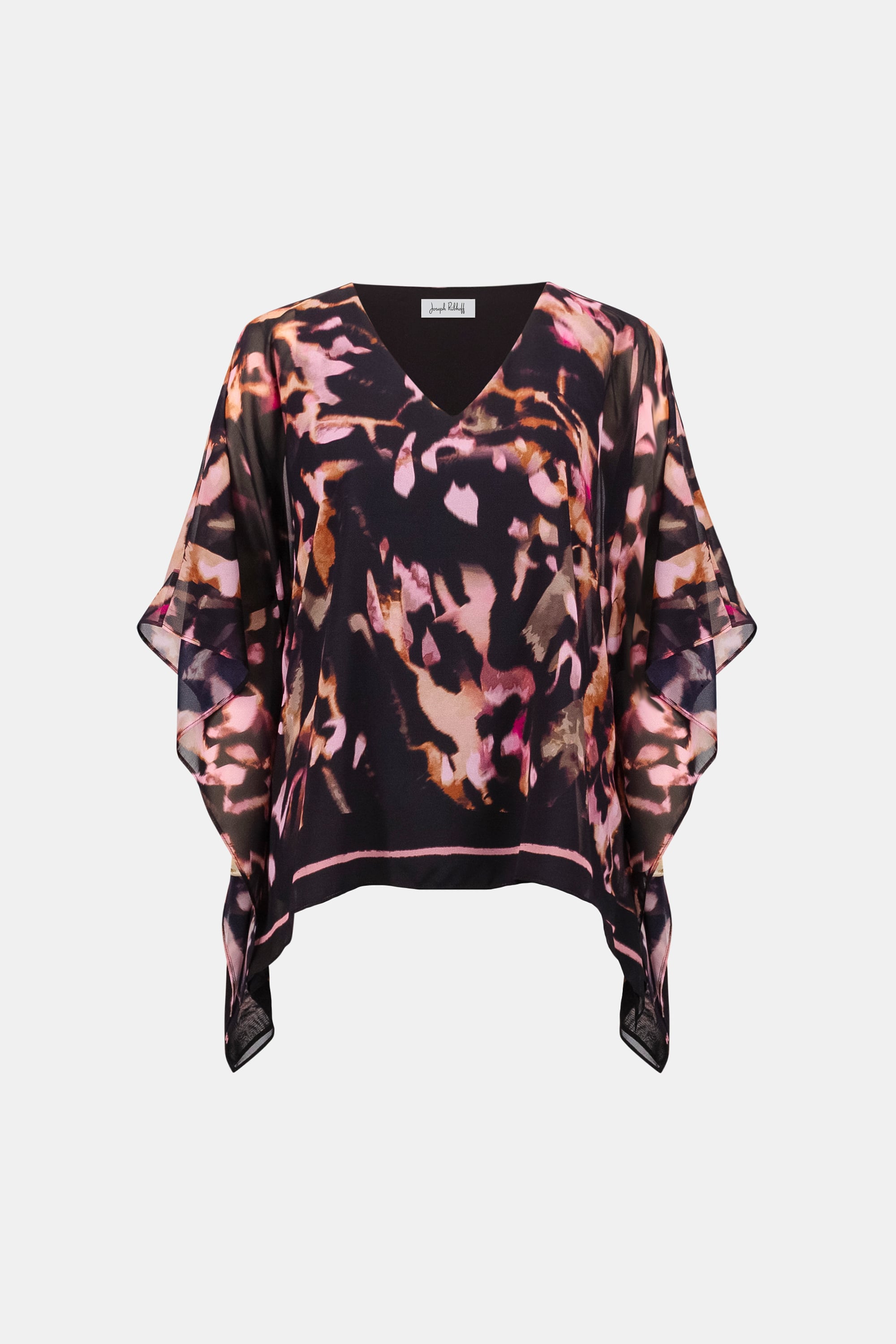 Recycled Chiffon Abstract Poncho Top
