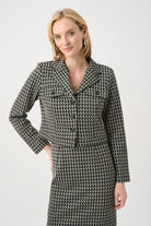 Jacquard Geometric Cropped Jacket