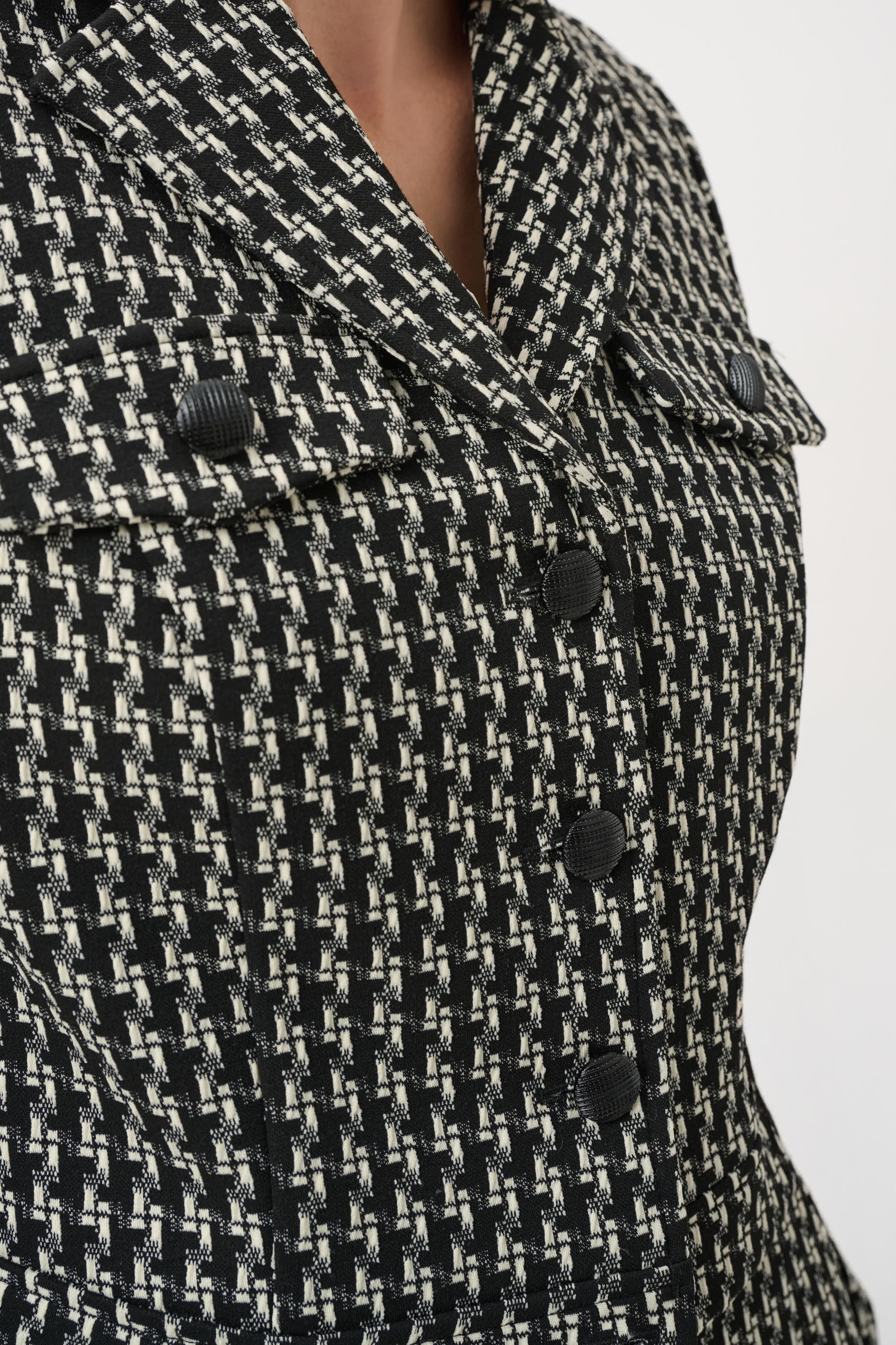 Jacquard Geometric Cropped Jacket