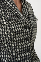Jacquard Geometric Cropped Jacket
