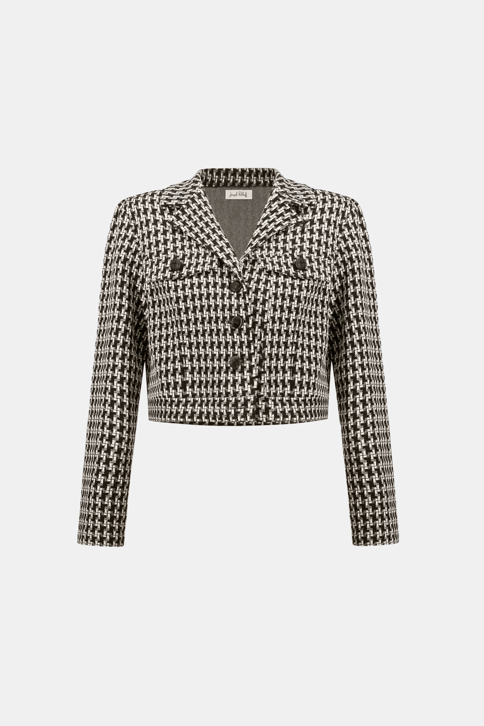 Jacquard Geometric Cropped Jacket