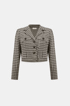 Jacquard Geometric Cropped Jacket