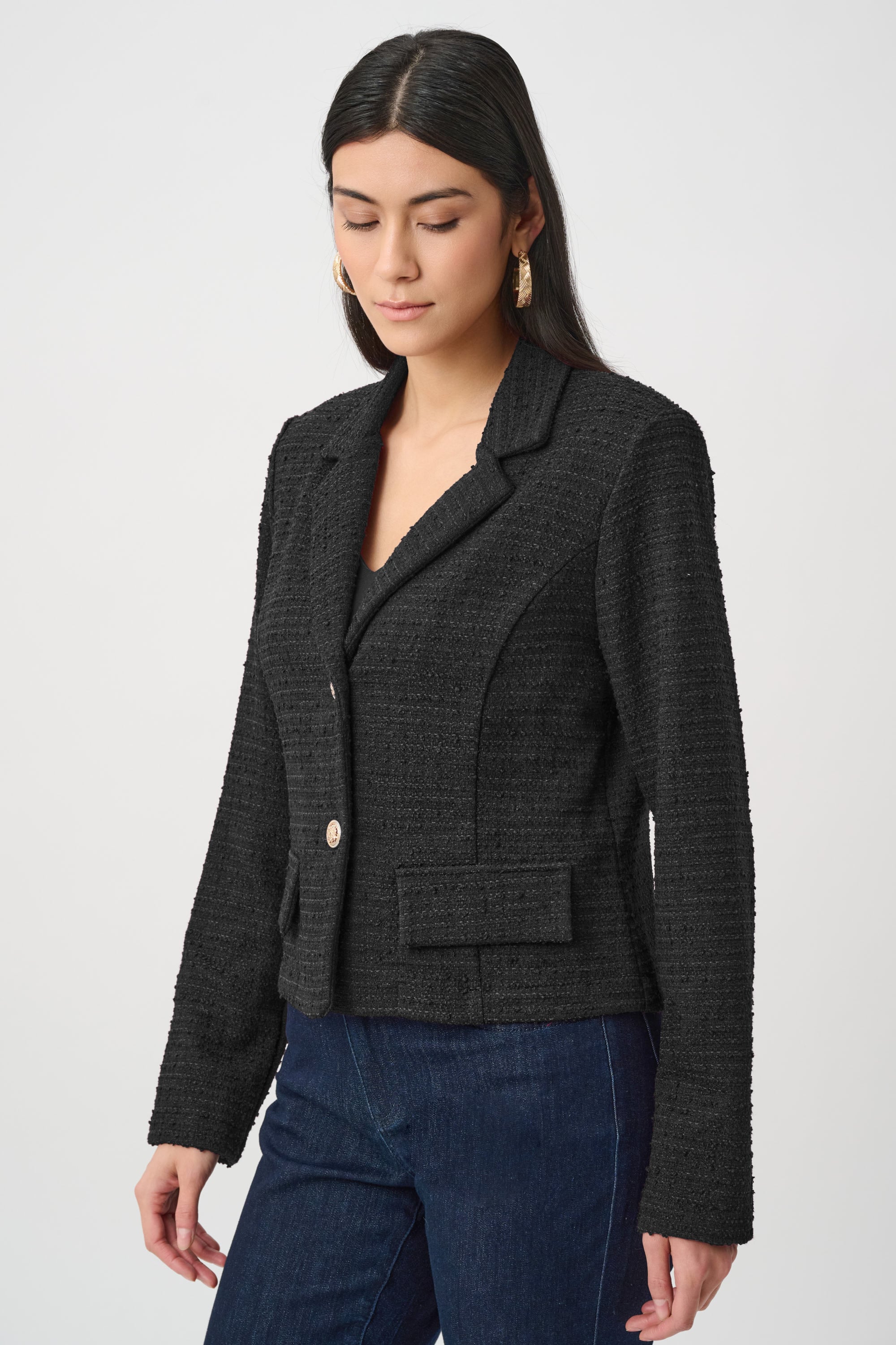 Joseph Ribkoff Bouclé Notched Collar Blazer-263033, colour 11