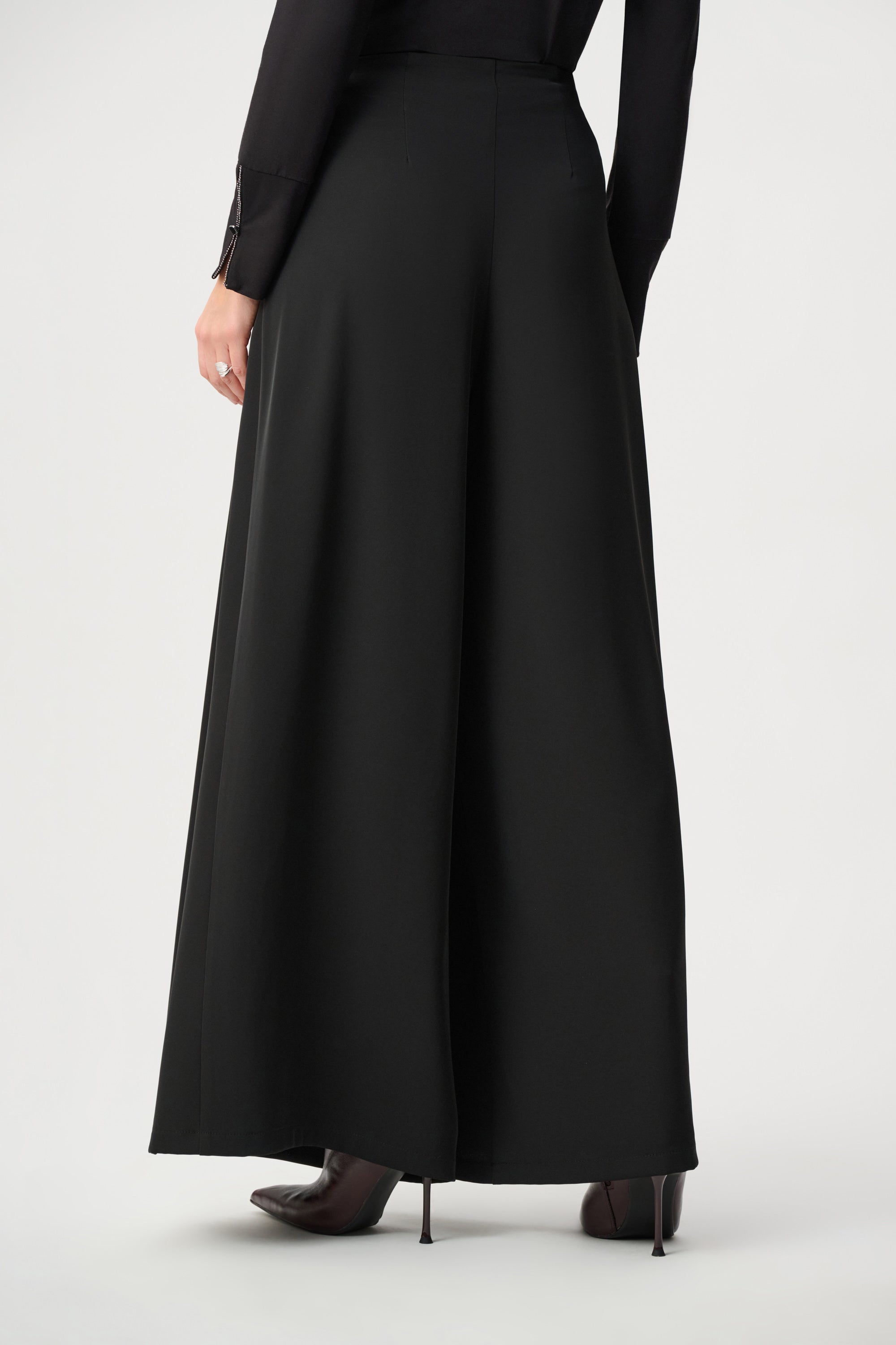 Woven Twill Wide-Leg Pants