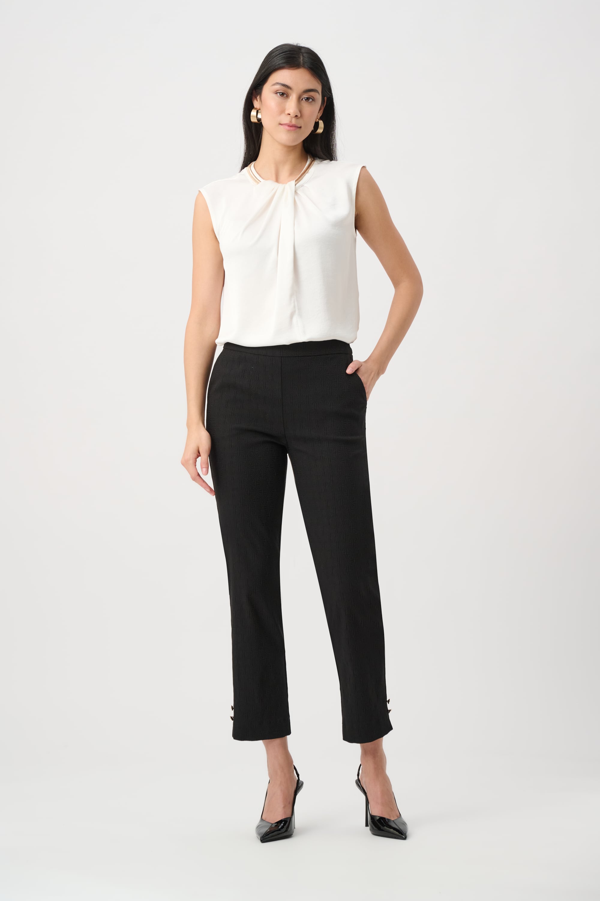 Jacquard Slim Fit Pull-On Pants