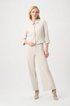 Textured Knit Jacquard Boxy Jacket With Shirt Collar