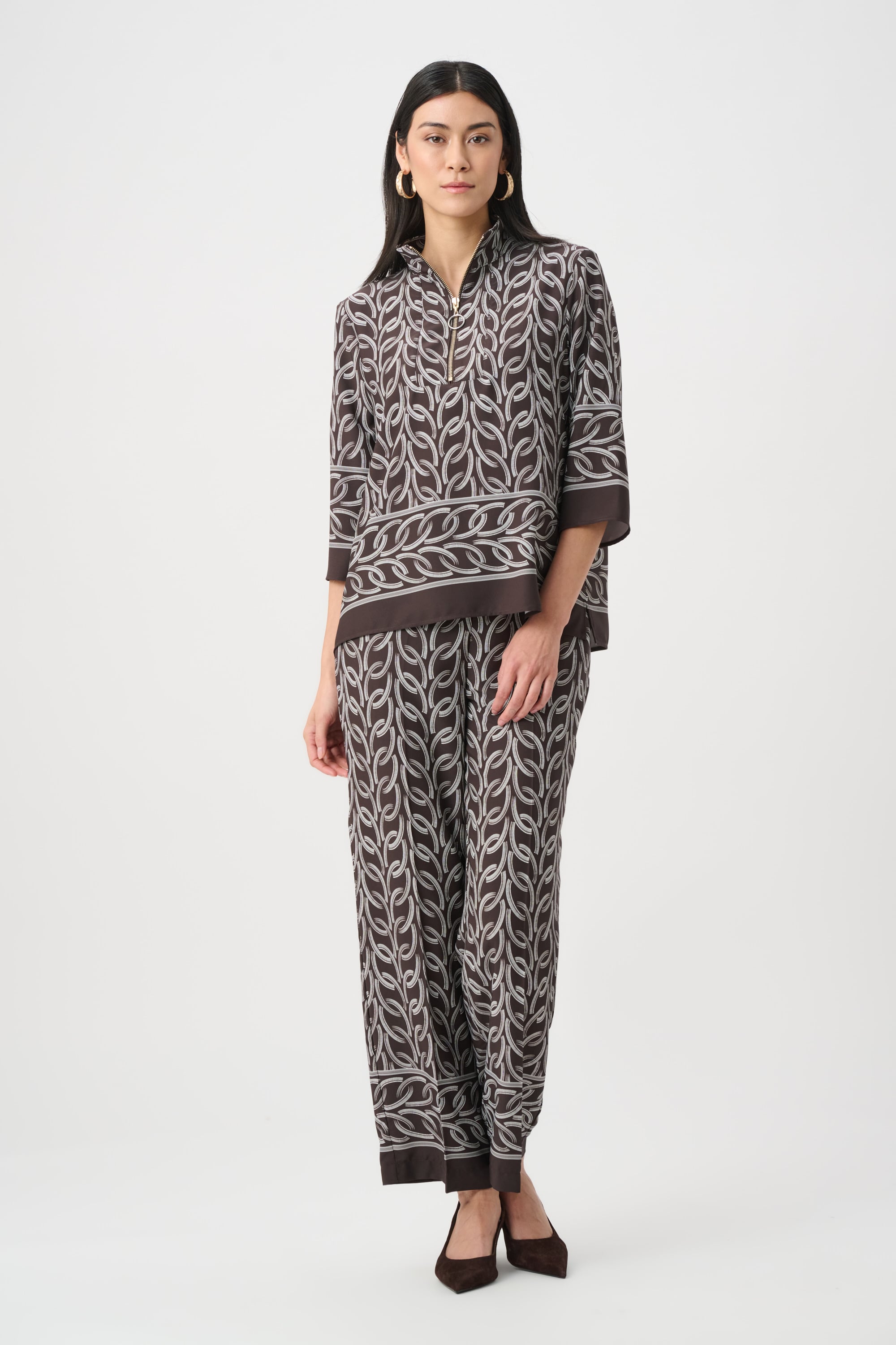 Recycled Woven Chain Print Boxy Top