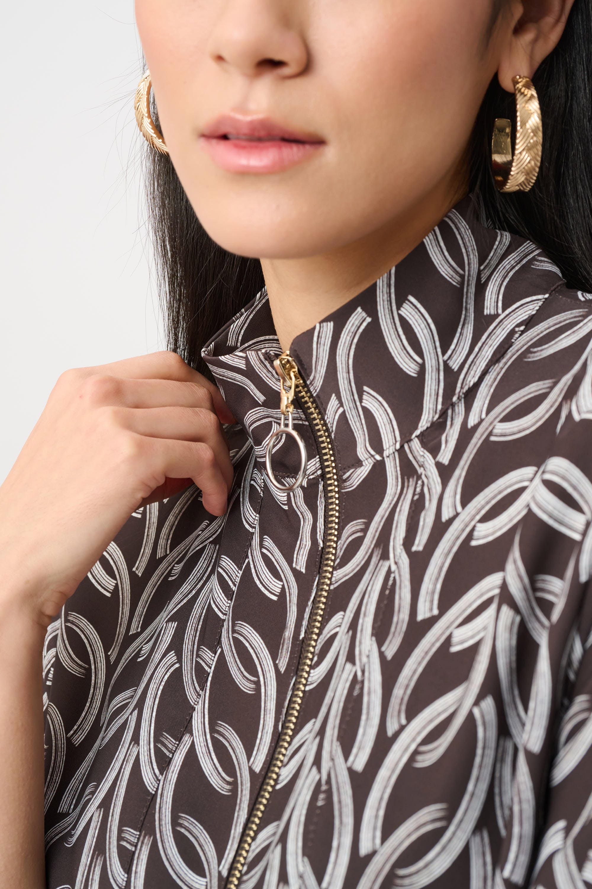Recycled Woven Chain Print Boxy Top