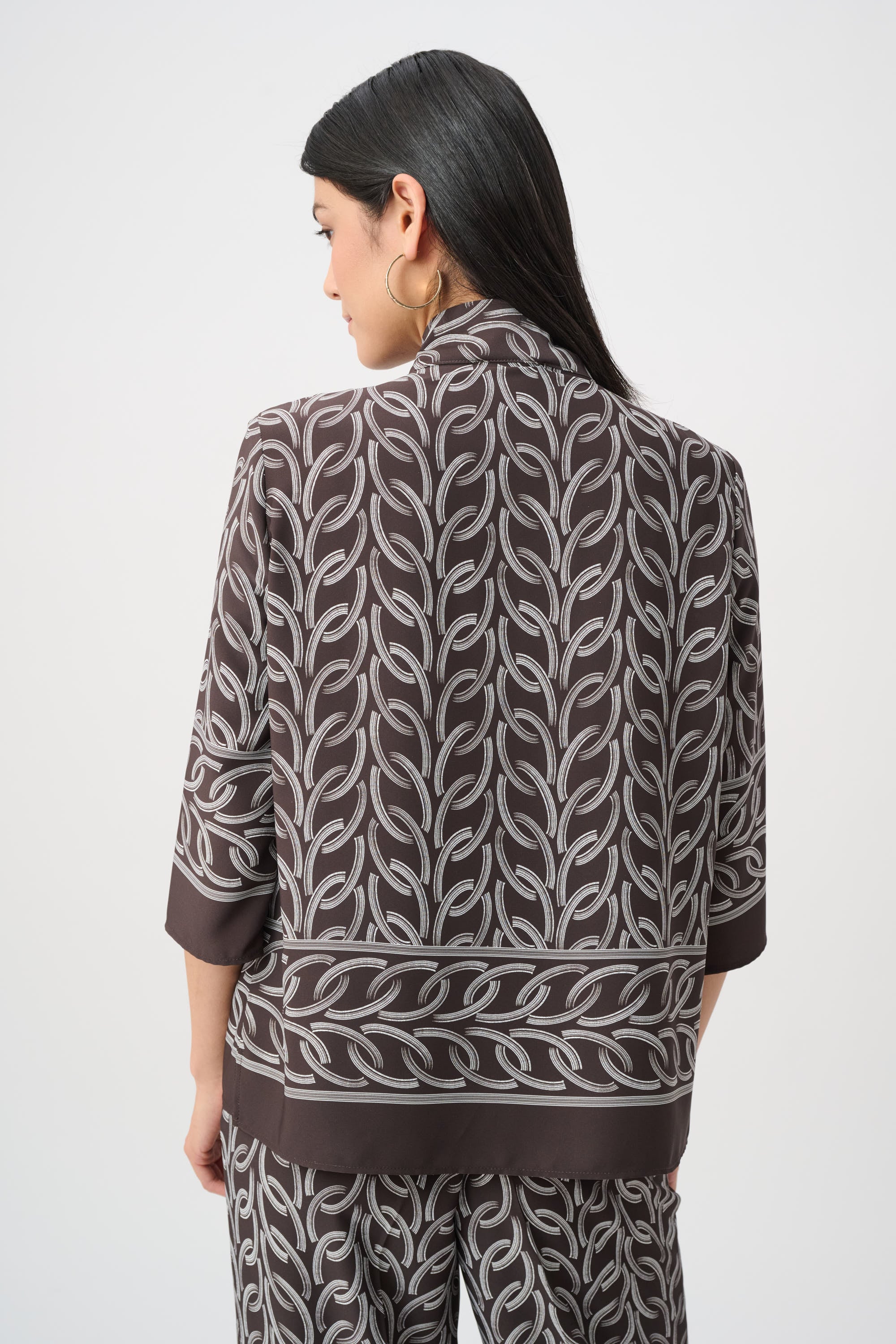Recycled Woven Chain Print Boxy Top