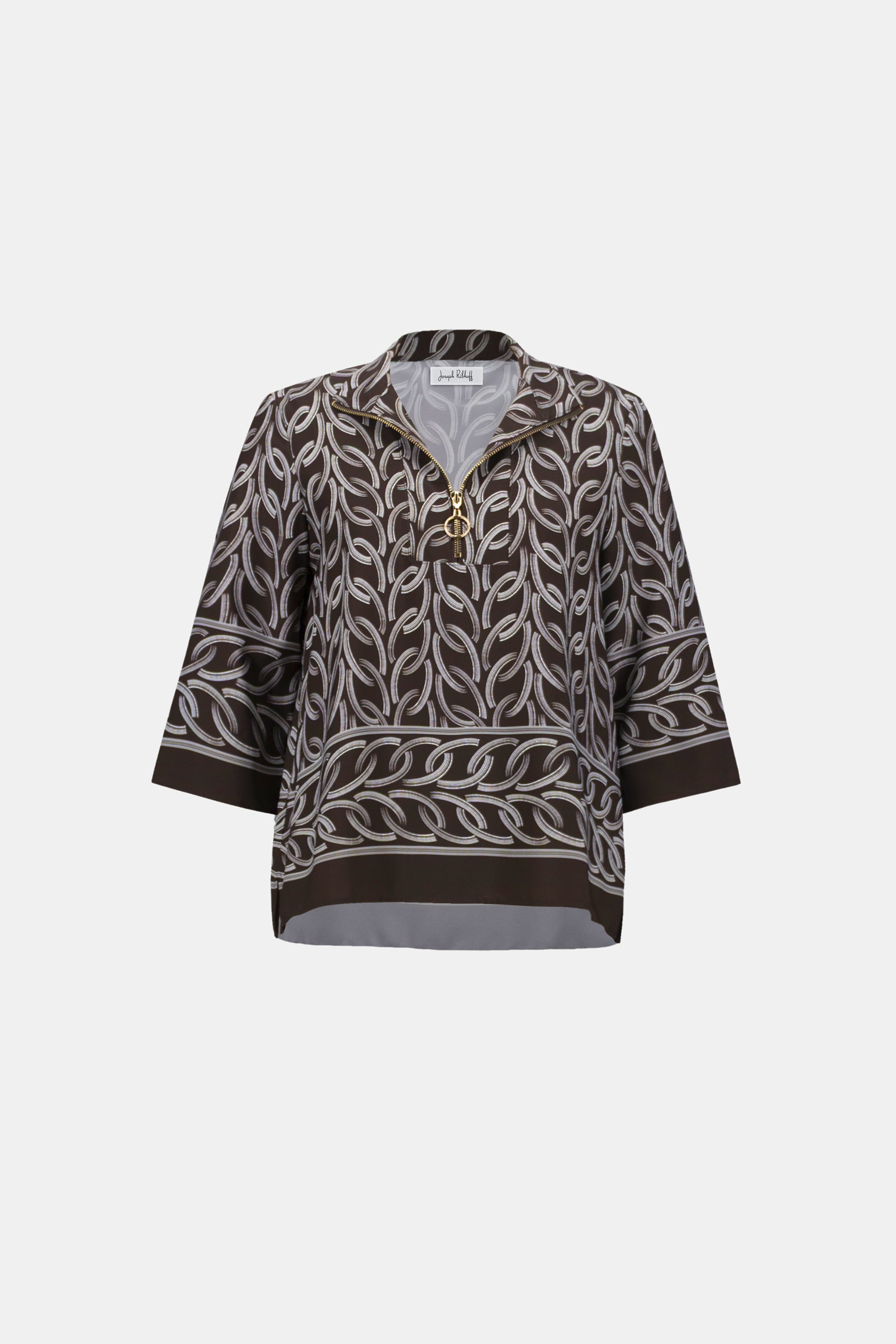 Recycled Woven Chain Print Boxy Top