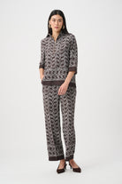 Recycled Woven Chain Print Pull-On Pants