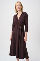 Herringbone Fit And Flare Wrap Dress