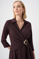 Herringbone Fit And Flare Wrap Dress