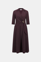 Herringbone Fit And Flare Wrap Dress