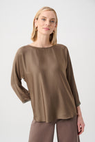 Recycled Satin Boat-Neck Tunic