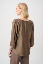 Recycled Satin Boat-Neck Tunic