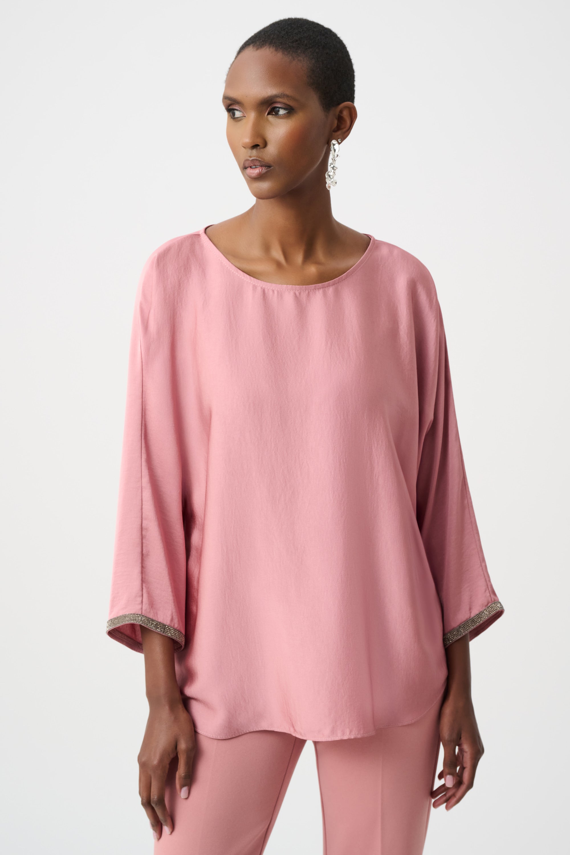 Recycled Satin Boat-Neck Tunic