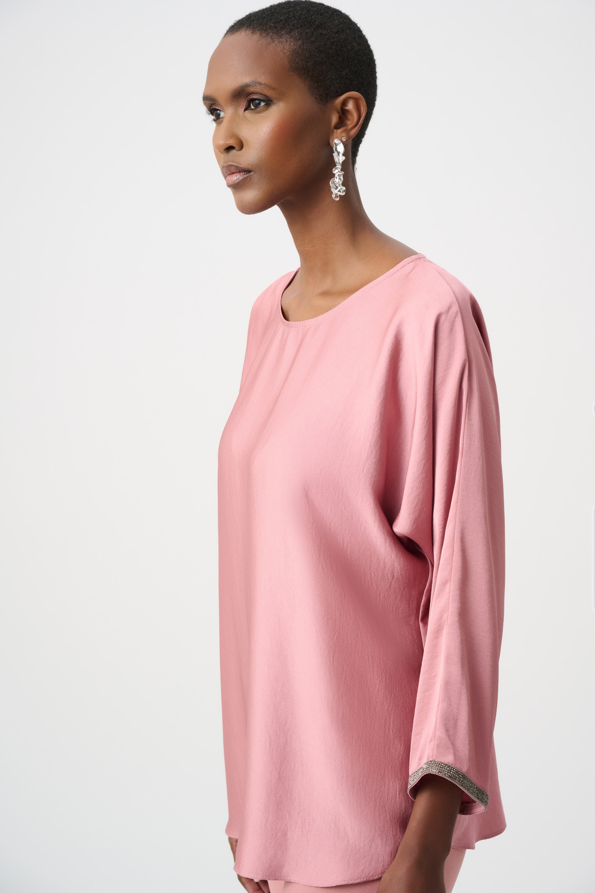 Recycled Satin Boat-Neck Tunic