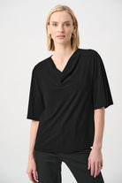 Melange Silky Knit Cowl Top
