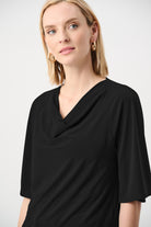 Melange Silky Knit Cowl Top