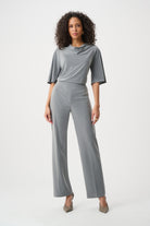 Melange Silky Knit Cowl Top