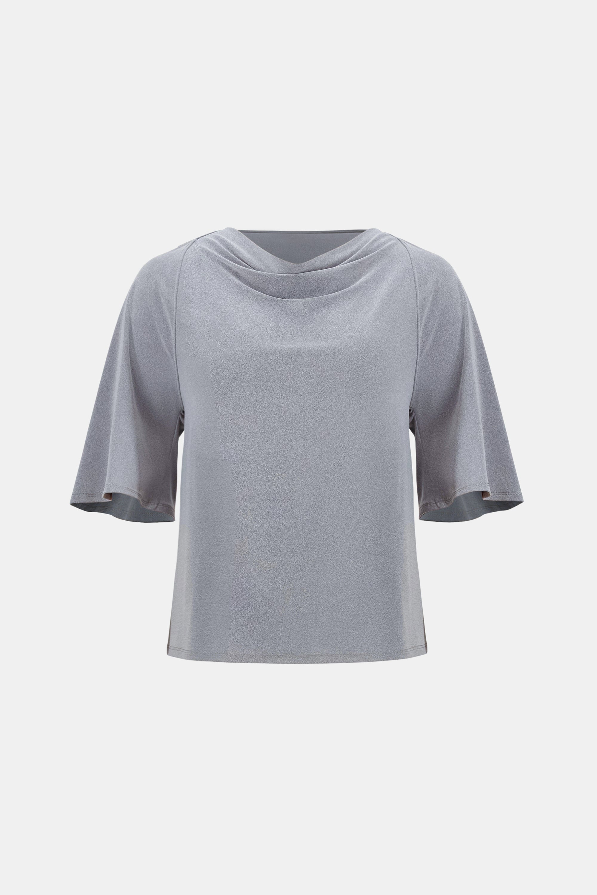Melange Silky Knit Cowl Top