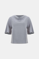 Melange Silky Knit Cowl Top