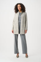 Jacquard Plaid A-Line Coat