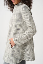 Jacquard Plaid A-Line Coat
