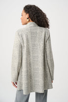 Jacquard Plaid A-Line Coat