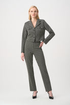 Jacquard Geometric Straight Pull-On Pants