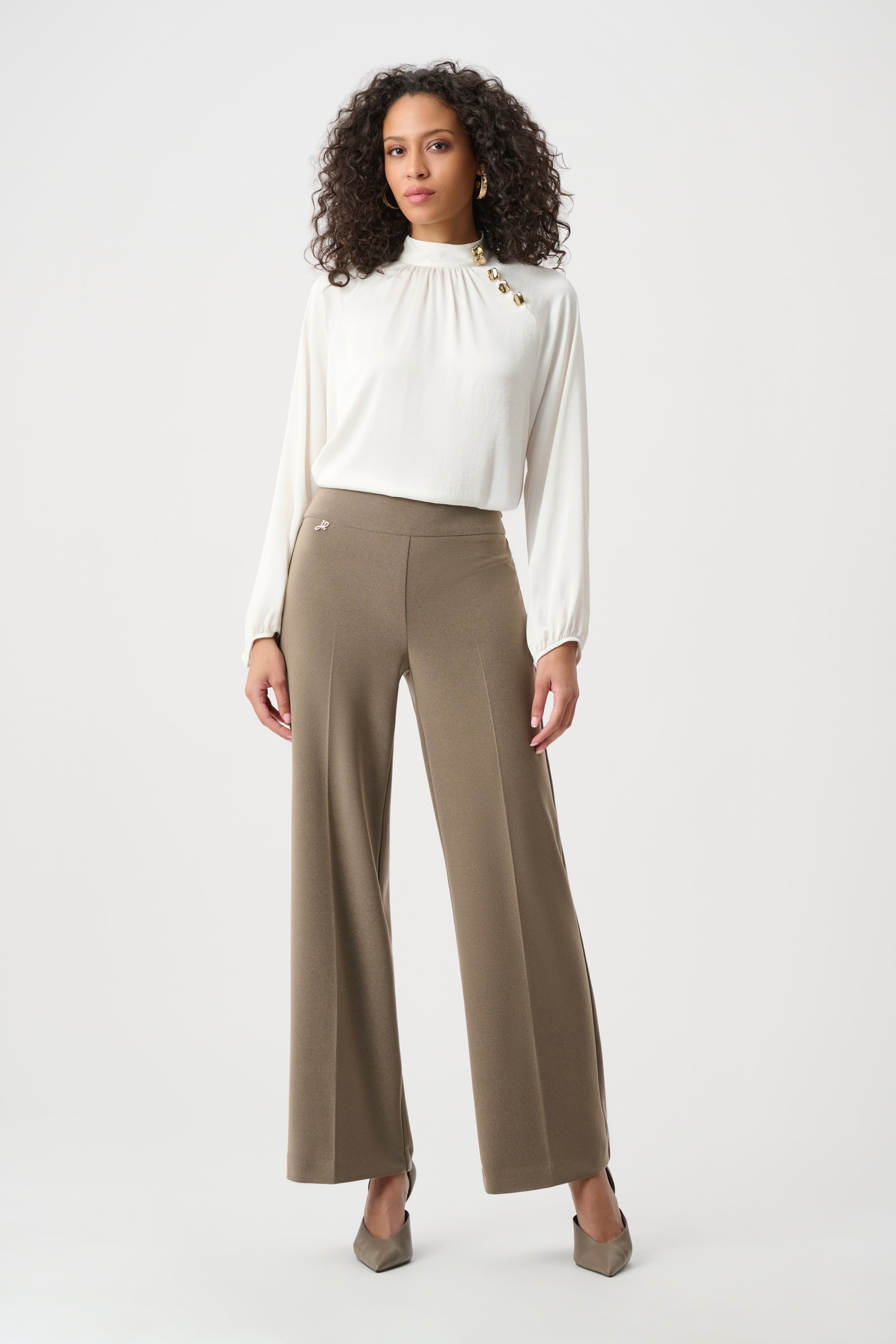 Silky Knit Wide-Leg Pull-On Pants