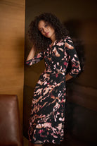 Printed Silky Knit Fit And Flare Dress