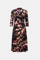 Printed Silky Knit Fit And Flare Dress