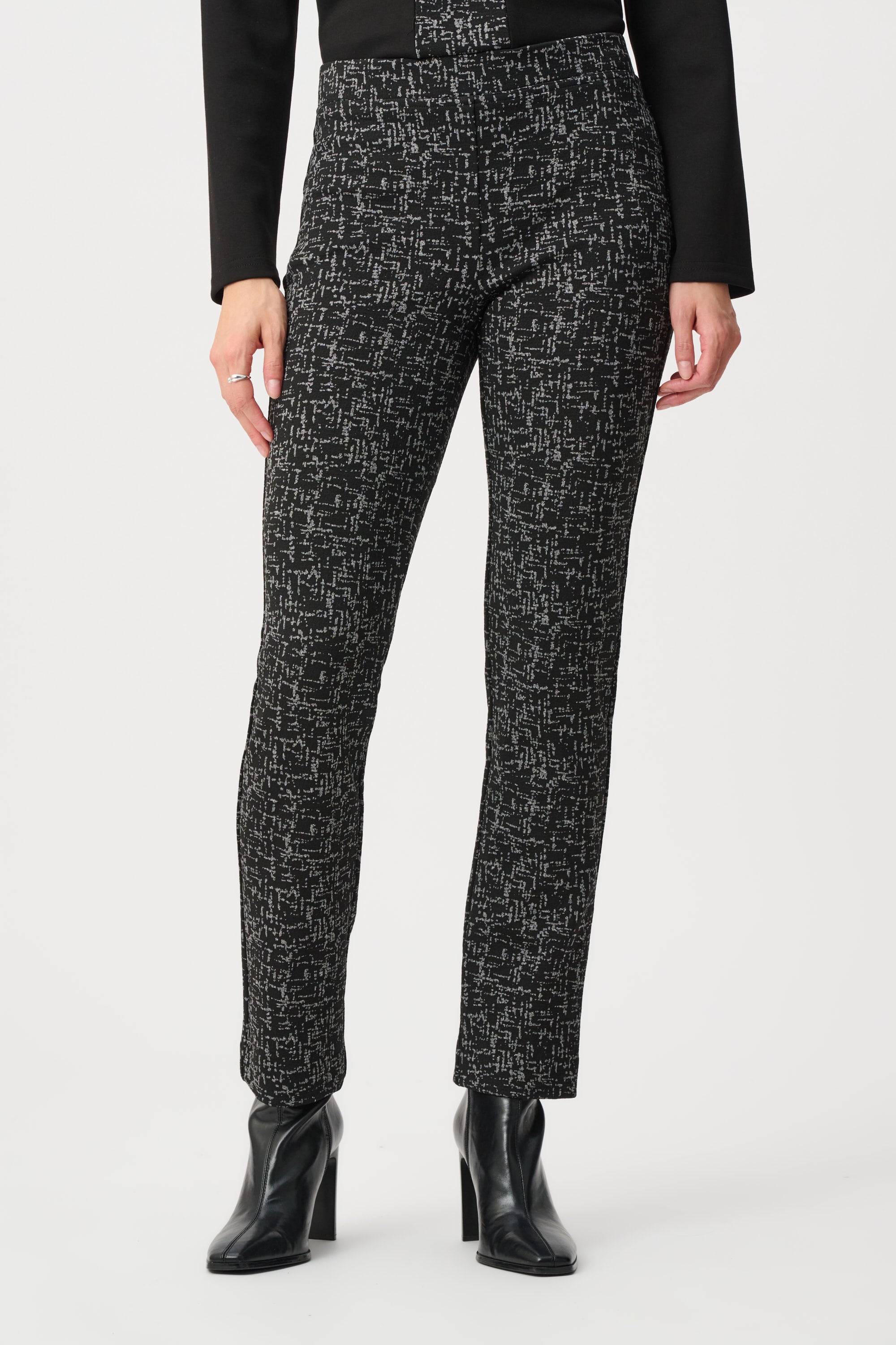 Abstract Jacquard Straight Pull-On Pants