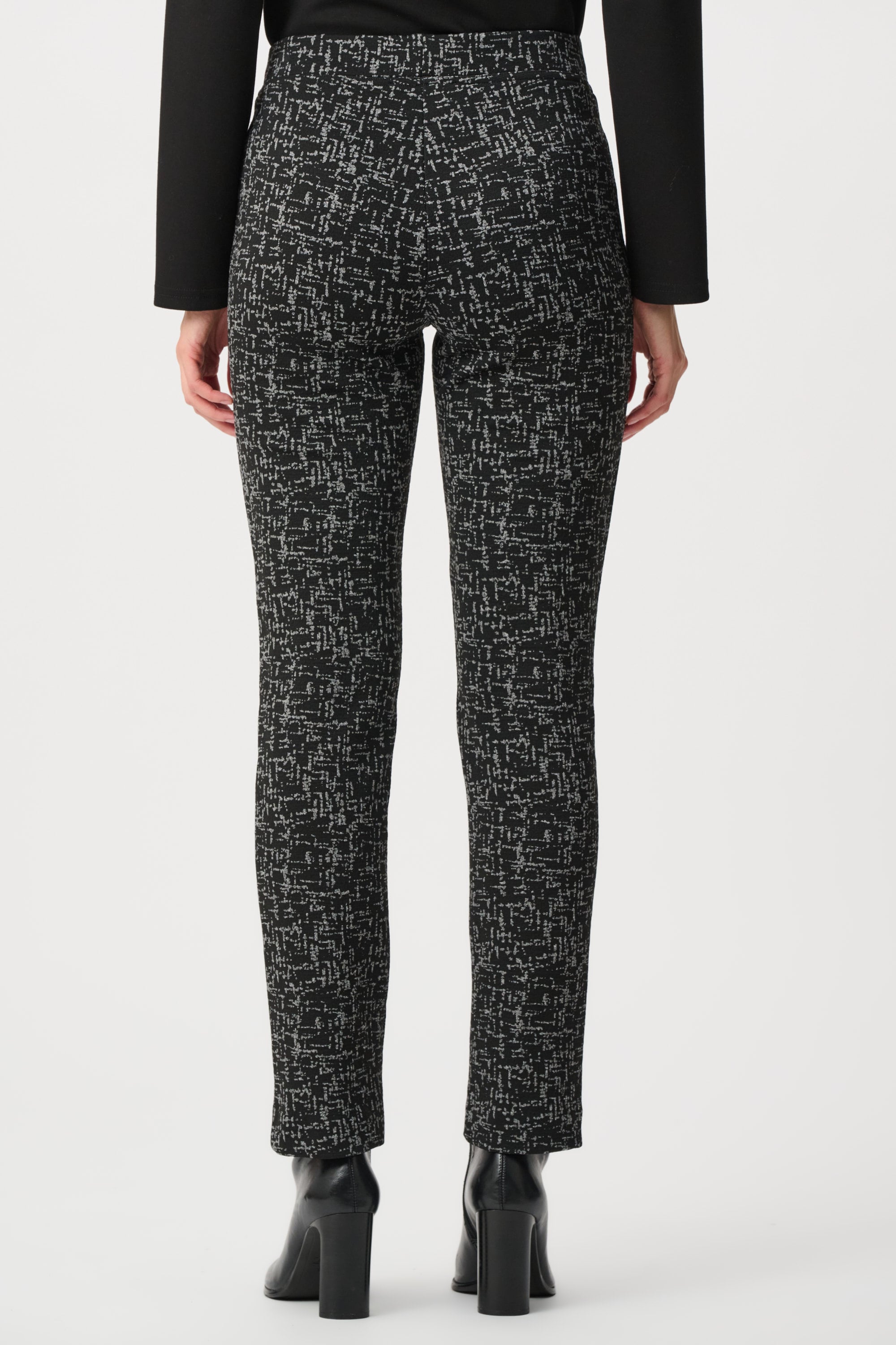 Abstract Jacquard Straight Pull-On Pants